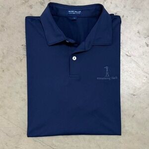 Peter Millar Men's Performance Golf Polo Streamsong Black Golf Course Logo